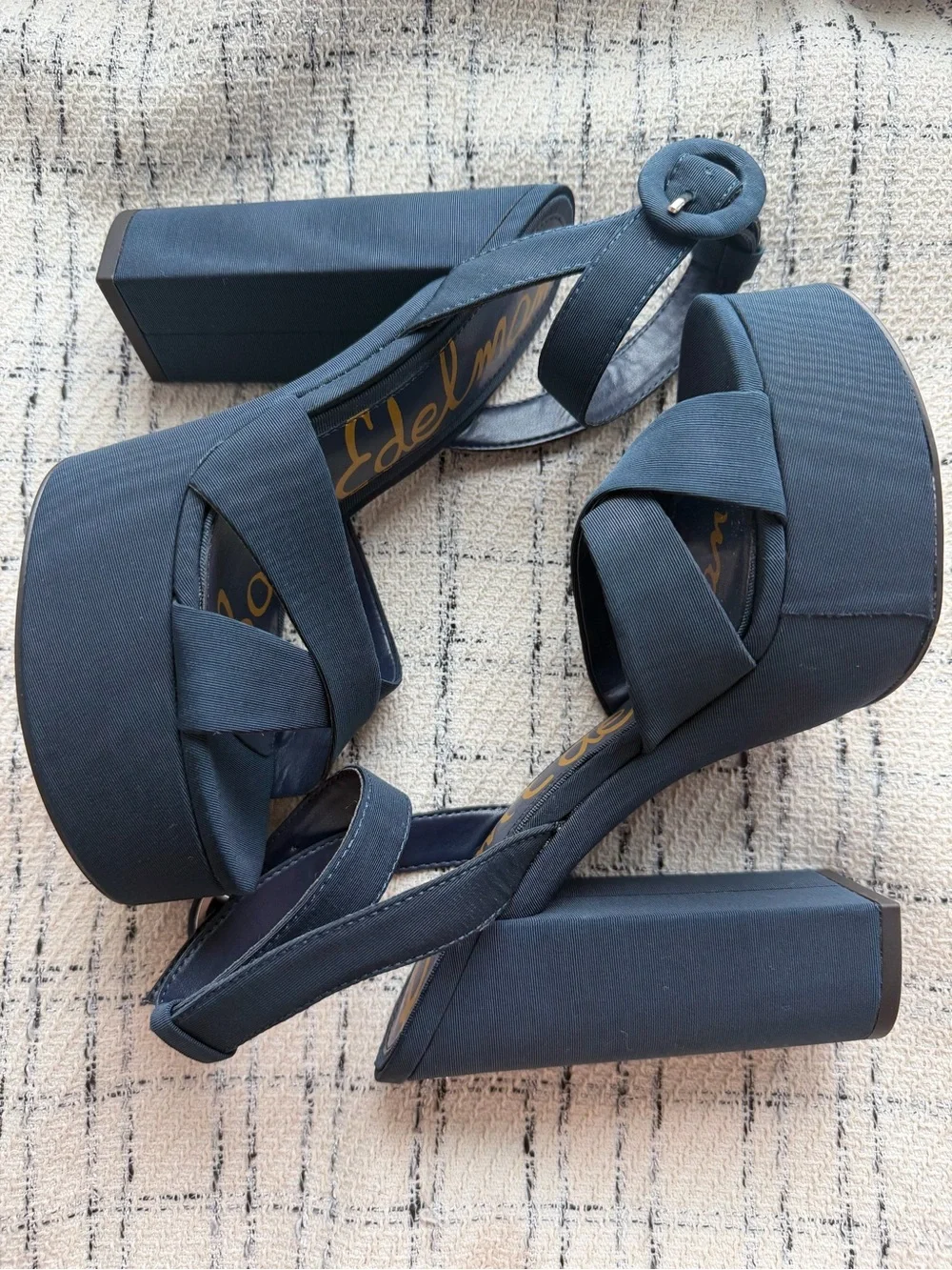 Sam Edelman Savannah Platform Sandals – Navy Blue – Women’s Size 6.5